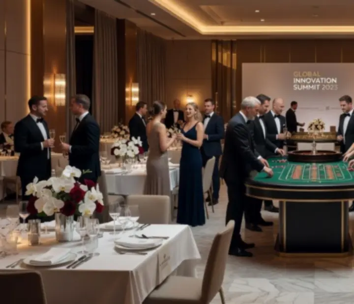 Elegancka sala konferencyjna przygotowana na firmową galę