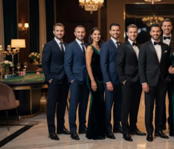 Zespół Pol Kragoria podczas organizacji eleganckiego eventu z luksusowymi stołami do gier